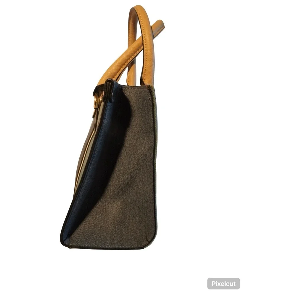 Aldo Women Handbag Gray Chambray Denim Pockets Convertible Satchel/Crossbody Bag